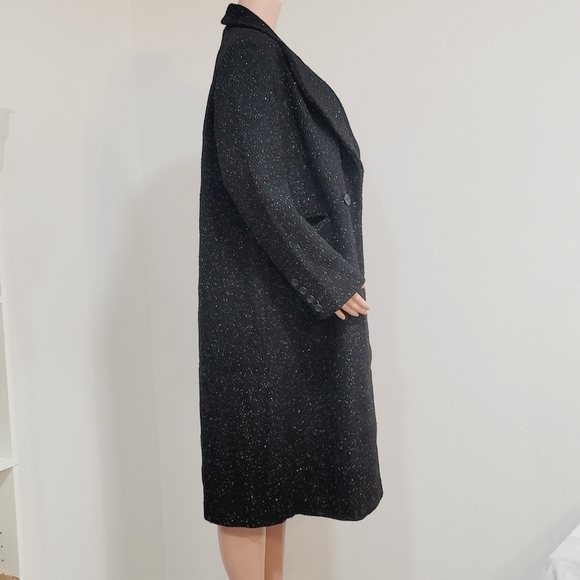 House Of Harlow 1960 BLK & SILVER Oversized Coat Size: L - Picture 4 of 11